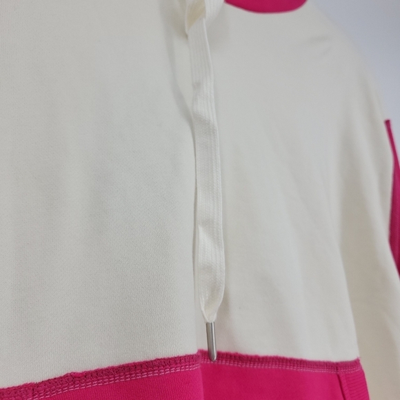 Rag & Bone Women 100% Cotton Shrunken Colorblock Hoodie Bright Rose Size M - Picture 5 of 14